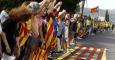 Imagen de uno de los tramos de la cadena humana soberanista que se formó en la pasada Diada a lo largo de toda Catalunya. EFE