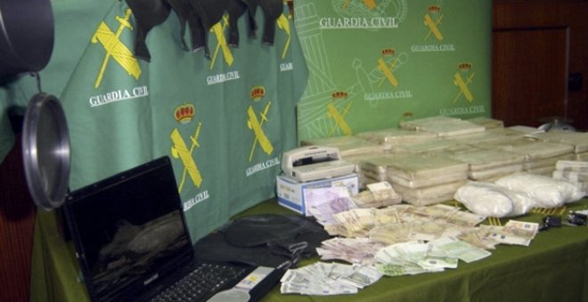 Un alijo de droga incautado por la Guardia Civil.