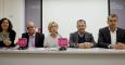 La líder de UPyD, Rosa Díez,en el centro, flanqueada por los otros diputados del partido (Carlos Martínez Gorriarán, Álvaro Anchuelo, Irene Lozano y Toni Cantó). EFE/Juanjo Martín