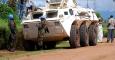 Un tanque y varios cascos azules de la MONUSCO en la ciudad de Beni, al noreste de la República Democrática del Congo. - AFP