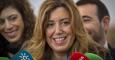 La presidenta de la Junta de Andalucía, Susana Díaz (PSOE), atiende a los periodistas en  Jerez de la Frontera (Cádiz).EFE/Román Ríos.