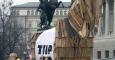 Activists with a 'Trojan horse' model protest against the Transatlantic Trade and Investment Partnership in front of the parliament in Vienna Activists with a 'Trojan horse' model protest against the Transatlantic Trade and Investment Partnership (TTIP) i