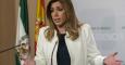 La presidenta de la Junta de Andalucía, Susana Díaz, durante la conferencia de prensa ofrecida hoy en Sevilla. EFE/Julio Muñoz.