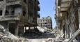 Imagen de la destrucción causada por los bombardeos en Yarmuk. - AFP