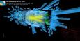 La primera colisión de partículas en el LHC a energía récord. /CERN