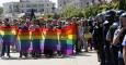 Manifestantes en la llamada Marcha de la Igualdad, organizada por la comunidad LGTB en Kiev, Ucrania./REUTERS/Stringer