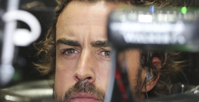 El piloto de Fórmula Uno, Fernando Alonso, durante una de las pruebas. OLIVIER HOSLET