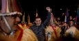 Arnaldo Otegi entra en el acto de bienvenida que se celebra este sábado en Anoeta. JAIRO VARGAS