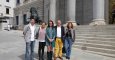 Luis Gonzalo Segura, denunciante de corrupción en las Fuerzas Armadas, Ana Garrido, testigo del caso Gürtel, Sol Sánchez, diputada de Unidad Popular, Enric Bataller, de Compromís, y Ester Capellá, de ERC. Araceli Blanco, denunciante de corrupción en el Ca