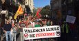 Pancartas antifascistas en Valencia para protestar contra el homenaje a Mussolini. J. C