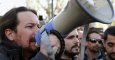 Pablo Iglesias en las protestas ante la sede de Gas Natural en Madrid / EFE