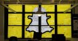 El logo de Snapchat creado con papelitos de Post-it en las ventanas de la agencia de publicidad Havas Worldwide en Nueva York. REUTERS/Mike Segar