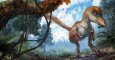 Ilustración de un pequeño celurosaurio junto a una rama cubierta de resina.- CHUNG-TAT CHEUNG