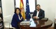 Soraya Sáenz de Santamaría y Oriol Junqueras, en su anterior encuentro en Moncloa. Archivo EUROPA PRESS