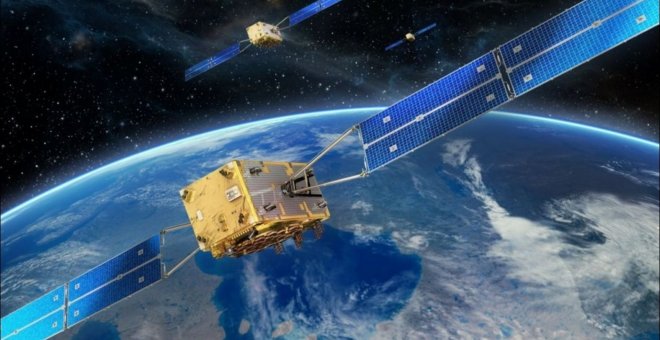Ilustración de varios satélites Galileo en órbita / ESA