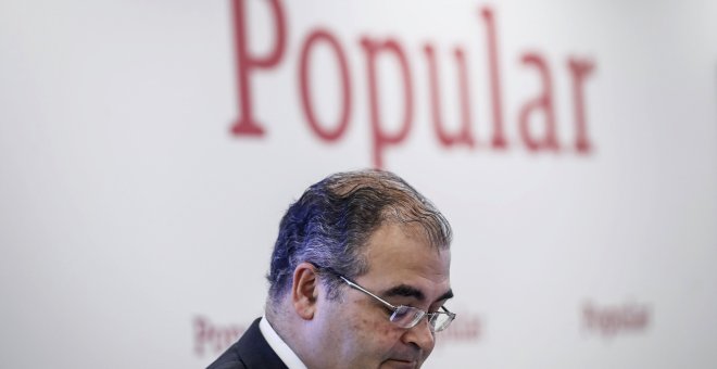 El presidente saliente del Banco Popular, Ángel Ron, durante la presentación de los resultados de 2016. EFE/Emilio Naranjo