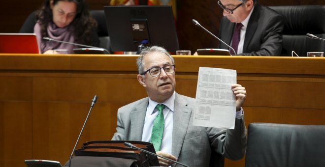 El consejero de Hacienda del Gobierno de Aragón, Fernando Gimeno, defiende la reforma fiscal para financiar los servicios públicos.