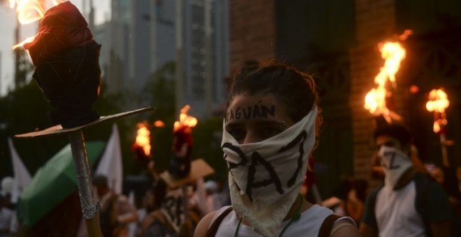 Manifestación a favor de la paz en las calles de Medellín, Colombia. - AFP