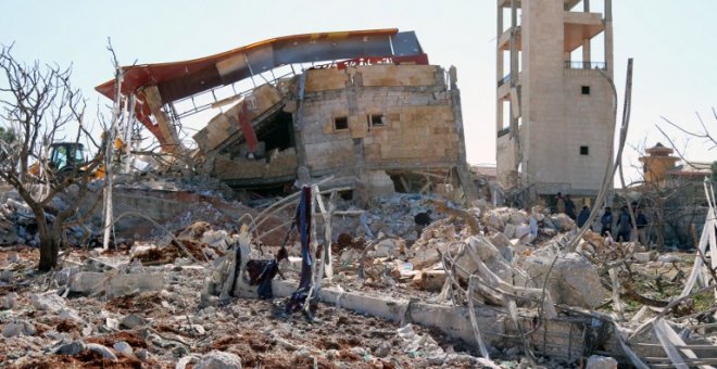 Restos del hospital Maarat al Numan, gestionado por Médicos Sin Fronteras, tras ser atacado en febrero de 2016. Murieron 25 personas. - AFP