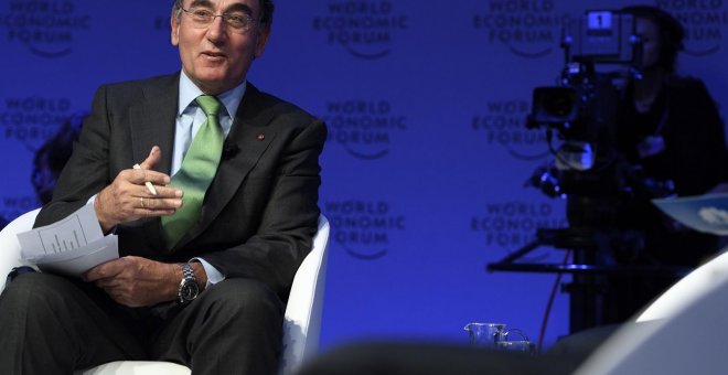 Ignacio Galán, presidente de Iberdrola, durante la cumbre de Davos. E.P.