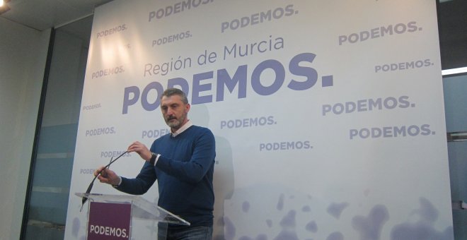 El secretario general de Podemos en la Región de Murcia, Óscar Urralburu. E.P.