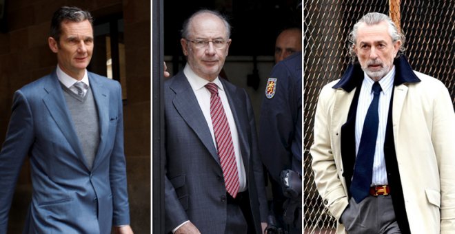 En la foto, Iñaki Urdangarin, Rodrigo Rato y Francisco Correa, los protagonistas judiciales de la semana / EFE/REUTERS