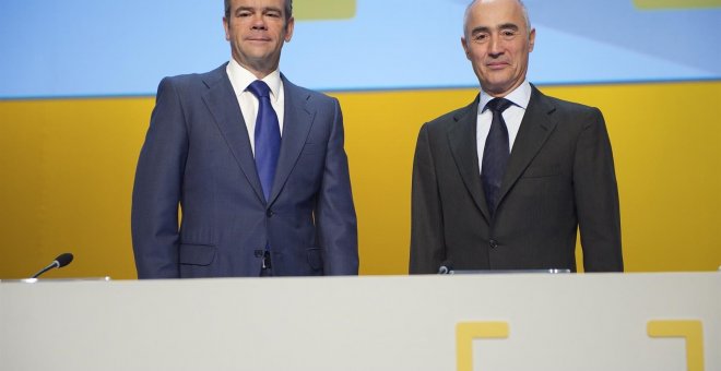 El presidente de Ferrovial, Rafael del Pino, con el consejero delegado, Íñigo Meirás. E.P.