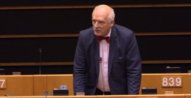 El eurodiputado ultraderechista polaco Janusz Korwin-Mikke/ PARLAMENTO EUROPEO
