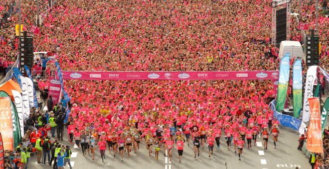 La gran marea rosa en la Carrera de la Mujer.