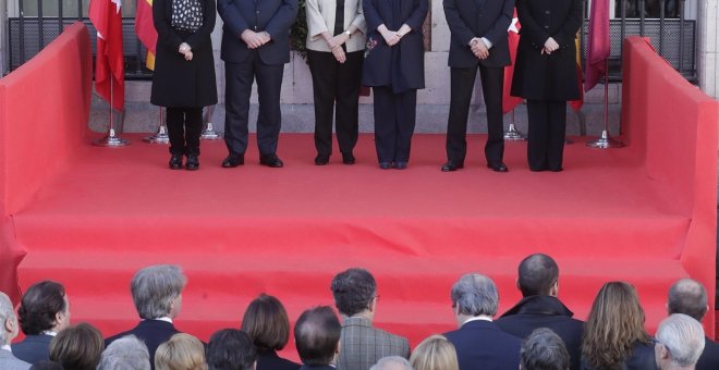 Carmena y Cifuentes, en el homenaje a las víctimas del 11-M. / EFE