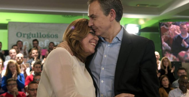 José Luis Rodríguez Zapatero en un mitin con Susana Díaz en Jaén, en la campaña electoral del 20-D. EFE
