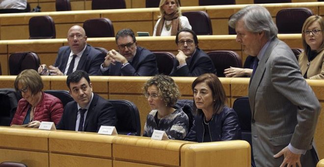 El ministro de Educación, Cultura y Deporte, Íñigo Méndez de Vigo, durante su intervención ayer en el Senado. /EFE