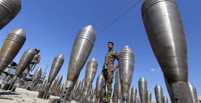 Armas requisadas al Estado Islámico en Irak. REUTERS/Thaier Al-Sudani
