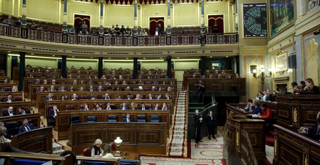 Vista del pleno del Congreso de los Diputados, durante el debate de la creación de una comisión de investigación parlamentaria sobre la supuesta financiación irregular del PP. EFE/Sergio Barrenechea