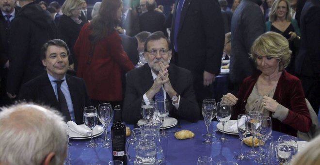 Ignacio González, Mariano Rajoy y Esperanza Aguirre. EFE
