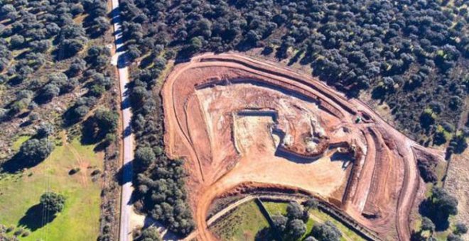 Los trabajos de construcción para la futura mina de uranio en Retortillo, Salamanca.