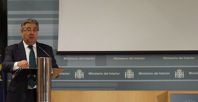 El ministro del Interior, Juan Ignacio Zoido, durante un acto en la sede de su Departamento. EFE/Víctor Lerena