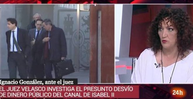 Libertad Martínez, en el canal 24 Horas, hablando de la detención de Ignacio González.