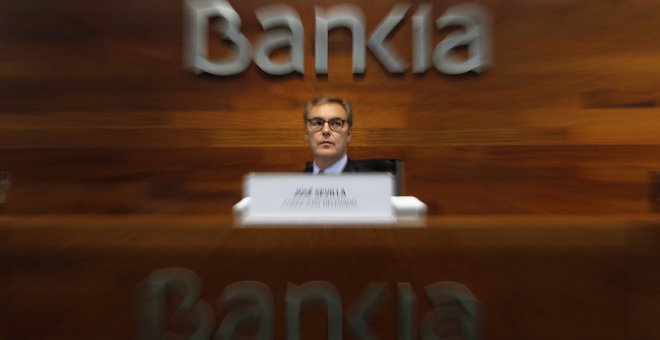El consejero delegado de Bankia, José Sevilla, durante la presentación de los resultados de la entidad en el primer trimestre de 2017. EFE/Juan Carlos Hidalgo