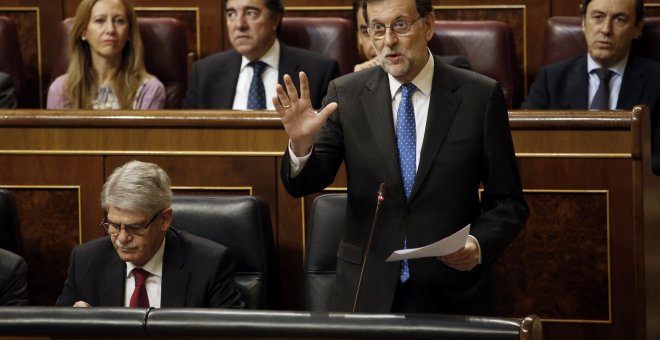 El presidente del Gobierno, Mariano Rajoy, durante una sesión de control al Gobierno. EFE