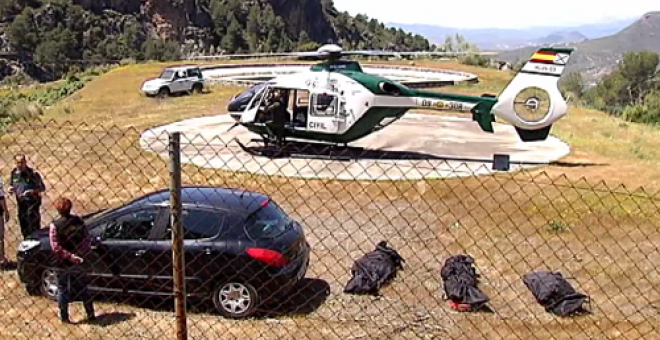 Imagen del rescate de los cuerpos sin vida del accidente en Málaga