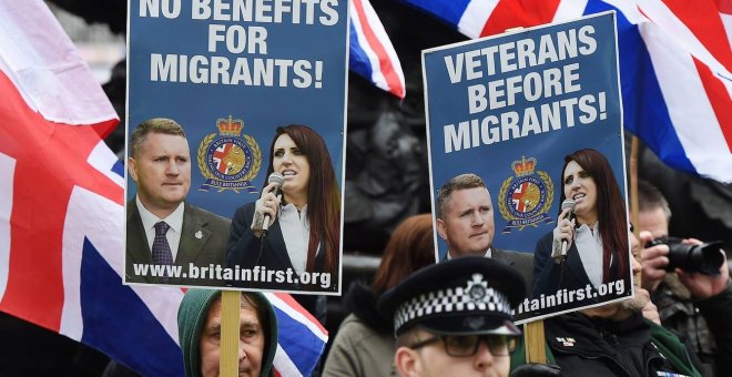 Manifestación xenófoba en Reino Unido. / EFE