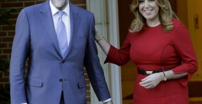 El presidente del Gobierno, Mariano Rajoy, y la presidenta de Andalucía, Susana Díaz, en la Moncloa. Archivo EFE