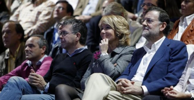 Imagen de archivo de Granados, Aguirre y Rajoy en un acto electoral del PP. EFE