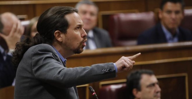Pablo Iglesias, en el Congreso de los Diputados. EFE/Juan Carlos Hidalgo
