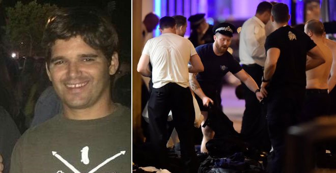 El español Ignacio Echeverría. A la derecha, imágenes del atentado en London Bridge, en Londres
