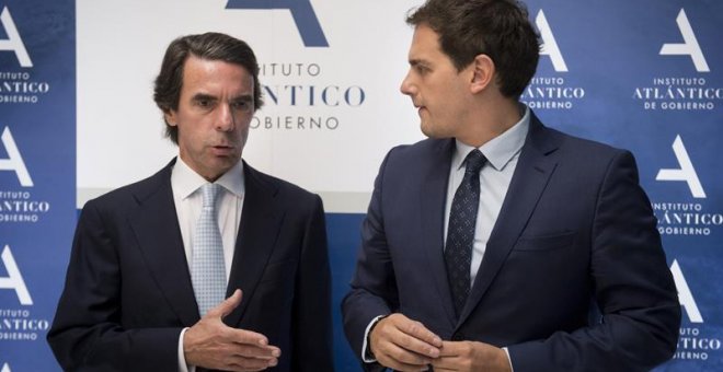 José María Aznar y Albert Rivera, en Madrid. / EFE