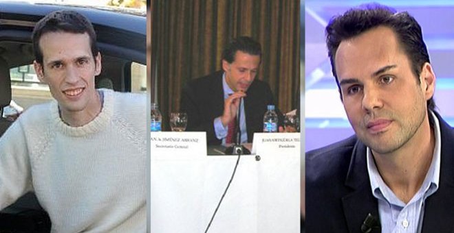 De izquierda a derecha: Juan Ignacio García Braschi, alto cargo de Cabify; Juan Ortigüela, magnate de las VTC; y Eduardo Martín, presidente de la patronal de VTC Unauto.