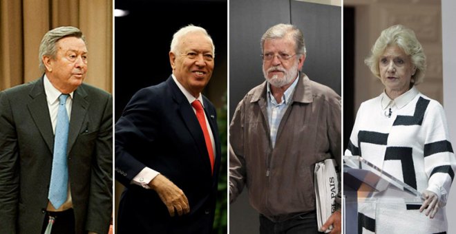 De izquierda a derecha: Luis de Grandes, José Manuel García-Margallo, Juan Carlos Rodríguez Ibarra y Soledad Becerril