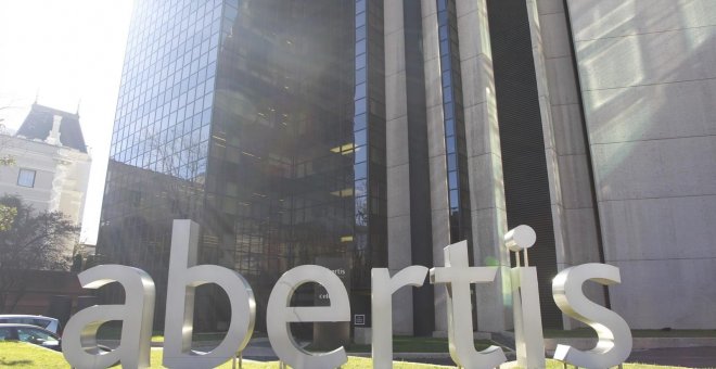 El logo de Abertis en su sede en Madrid. E.P.